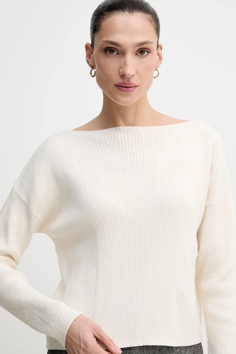 Sisley sweter z domieszką wełny damski kolor beżowy 1KHTL106J - zdjęcie produktu nr 2