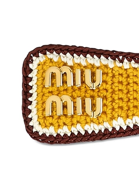 Miu Miu crochet logo hair clip - Yellow - zdjęcie produktu nr 1
