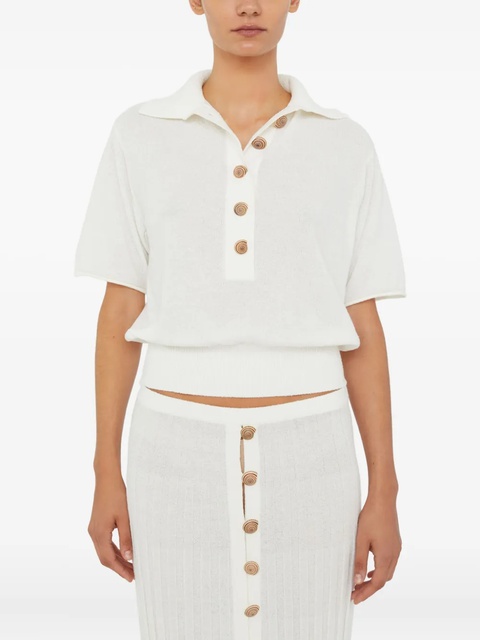 Christopher Esber Sundial Shell knitted polo top - White - zdjęcie produktu nr 1