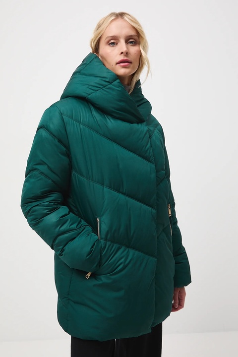 Medicine kurtka damska kolor zielony zimowa oversize - zdjęcie produktu nr 1