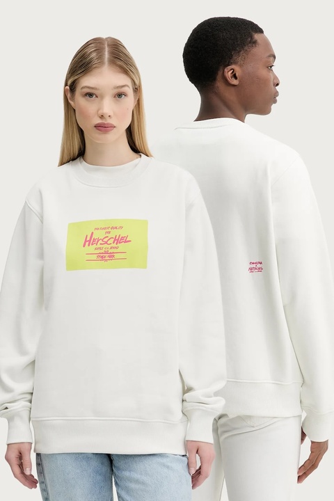 Herschel bluza bawełniana kolor beżowy z nadrukiem 50550-05977 - zdjęcie produktu nr 1