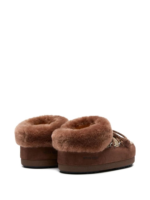 Moon Boot Chalet fur-lined herringbone mules - Brown - zdjęcie produktu nr 1