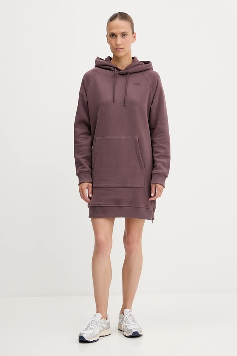 The North Face sukienka bawełniana kolor bordowy mini prosta NF0A8E48BQ71 - zdjęcie produktu nr 2