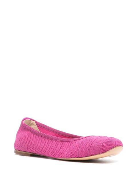 Casadei lurex-detail knitted ballerina shoes - Pink - zdjęcie produktu nr 2