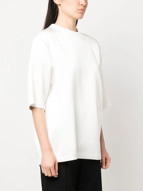 Lanvin embroidered-logo satin T-shirt - White - zdjęcie produktu nr 2