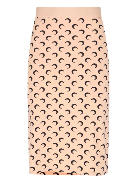 Marine Serre moon print midi skirt - Neutrals - zdjęcie produktu nr 1