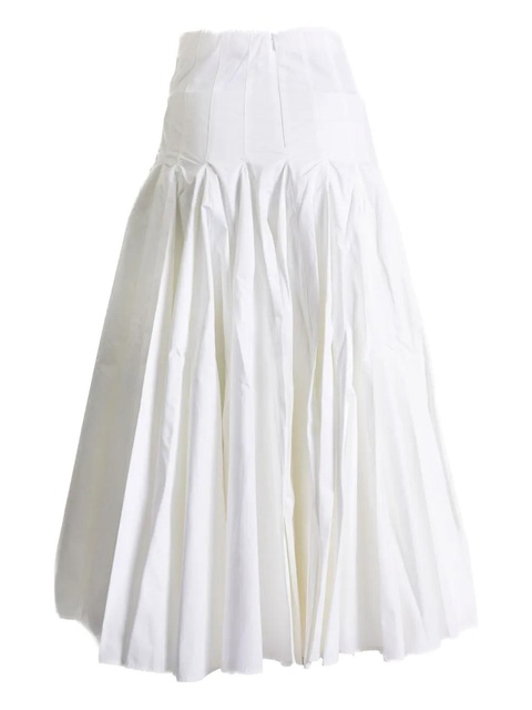 Jacquemus pleated cotton midi skirt - White - zdjęcie produktu nr 2
