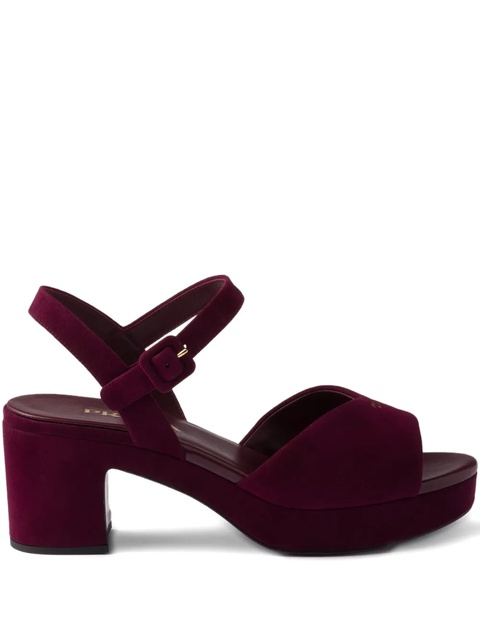 Prada 65mm buckle-strap platform sandals - Red - zdjęcie produktu nr 1
