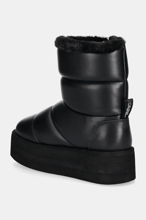 Karl Lagerfeld śniegowce skórzane THERMO kolor czarny KL48554 - zdjęcie produktu nr 2