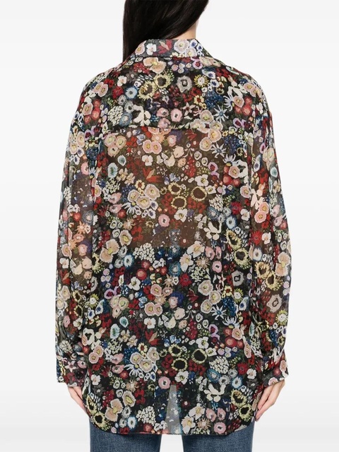 KHAITE Goya floral-pattern shirt - Black - zdjęcie produktu nr 2