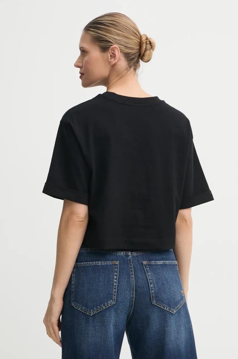 Pinko t-shirt bawełniany damski kolor czarny 104882 A2HN - zdjęcie produktu nr 2