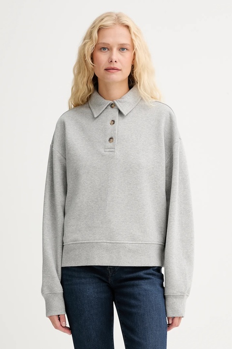 Marc O'Polo bluza bawełniana damska kolor szary melanżowa 5000007097 - zdjęcie produktu nr 1