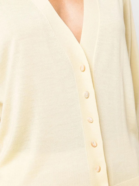 Jil Sander fine-knit V-neck cardigan - Yellow - zdjęcie produktu nr 2
