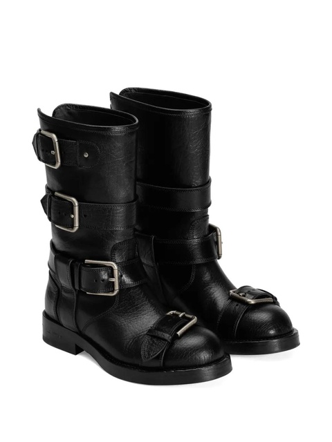 Dolce & Gabbana multiple-buckle leather boots - Black - zdjęcie produktu nr 1