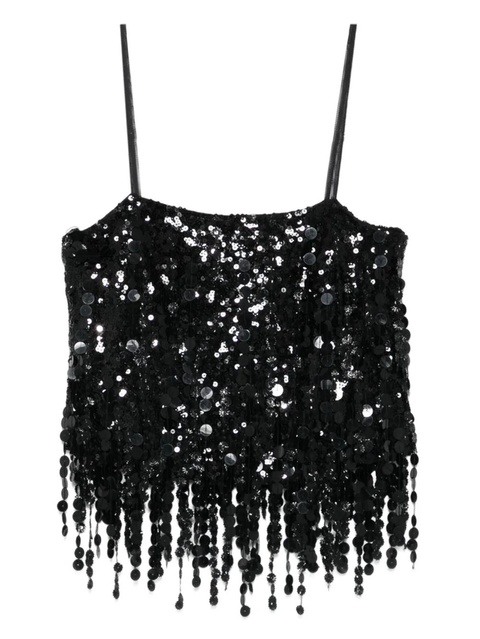 Blumarine sequin fringed top - Black - zdjęcie produktu nr 1