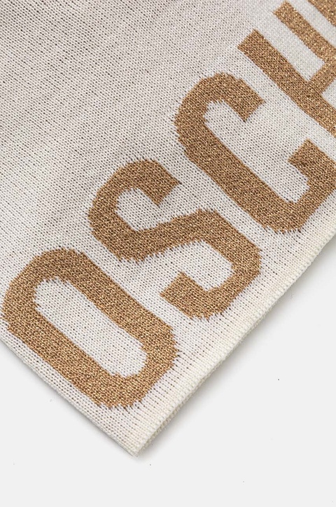 Moschino czapka z wełną kolor beżowy z cienkiej dzianiny M2997 65165 - zdjęcie produktu nr 2