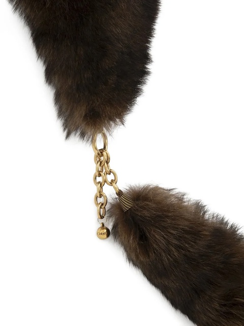 Chloé shearling chain-detailed scarf - Brown - zdjęcie produktu nr 1