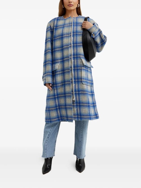 ISABEL MARANT plaid-pattern wool coat - Blue - zdjęcie produktu nr 2