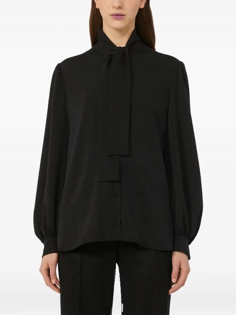 Max Mara tie-neck puff-sleeve blouse - Black - zdjęcie produktu nr 1