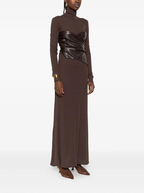 Nanushka turtleneck maxi dress - Brown - zdjęcie produktu nr 1