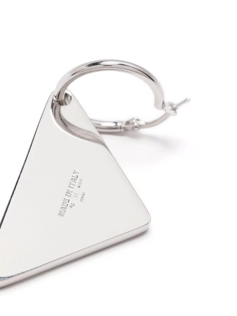 Prada triangle logo plaque earring - Silver - zdjęcie produktu nr 2