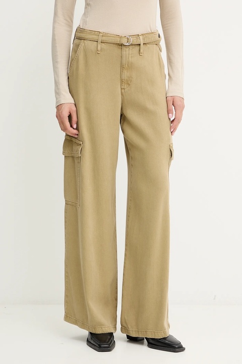 Levi's spodnie BAGGY DAD CARGO damskie kolor zielony szerokie medium waist 003IN.0005 - zdjęcie produktu nr 1