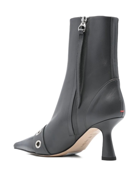 Aeyde 75mm buckle-detail pointed-toe boots - Grey - zdjęcie produktu nr 2