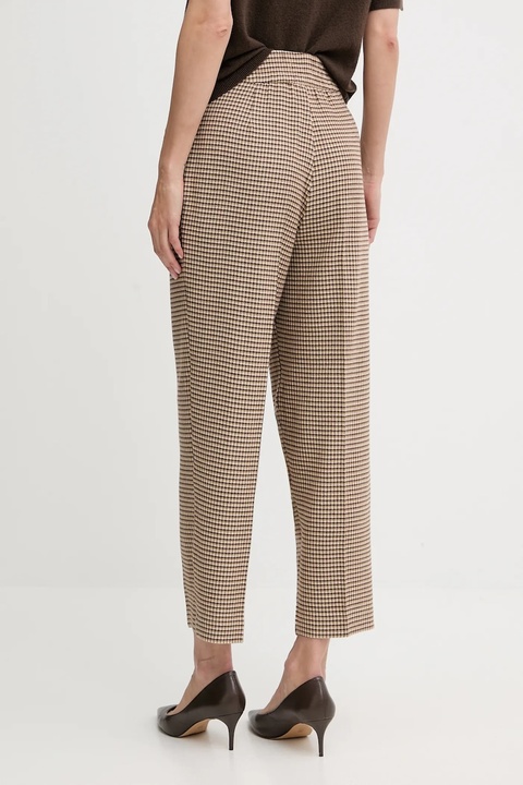 United Colors of Benetton spodnie damskie kolor beżowy proste high waist 44BWDF0AE - zdjęcie produktu nr 1