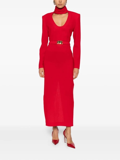 Rowen Rose belted roll-neck maxi dress - Red - zdjęcie produktu nr 2