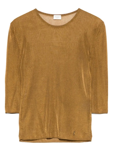 Saint Laurent Cassandre knitted top - Brown - zdjęcie produktu nr 1