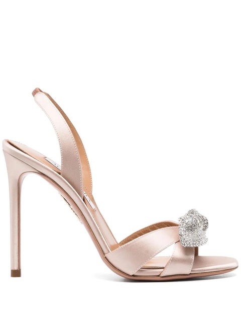 Aquazzura 105mm Very Bow Tie Crystal sandals - Neutrals - zdjęcie produktu nr 1
