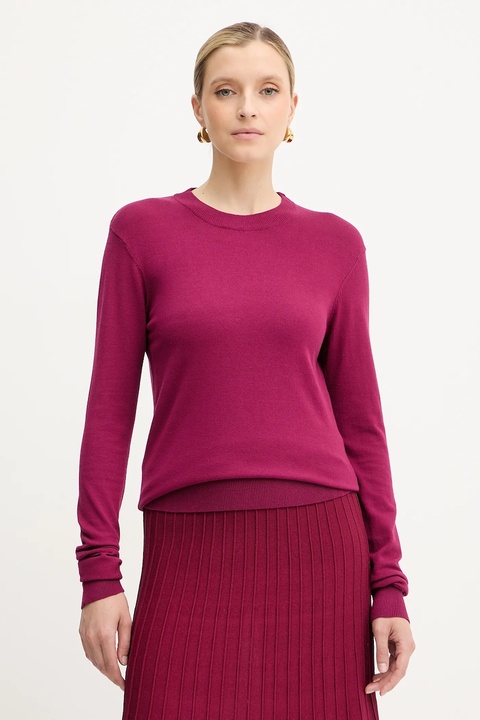 Silvian Heach sweter LETALO damski kolor bordowy lekki GPA25038MA - zdjęcie produktu nr 1