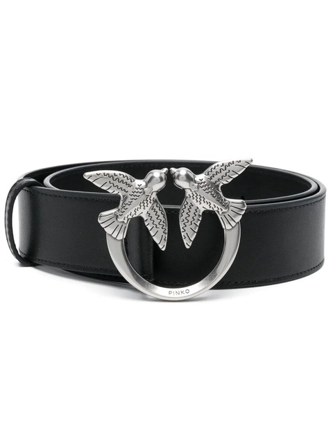 PINKO Love Birds leather belt - Black - zdjęcie produktu nr 1