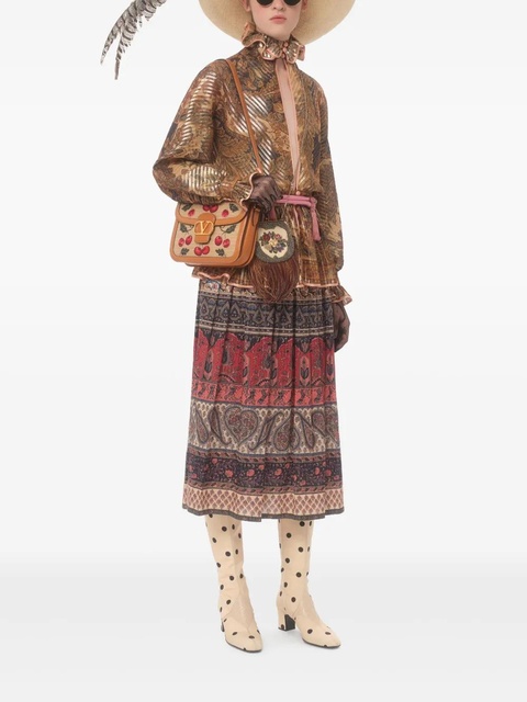 Valentino Garavani Voyage Imaginaire-print muslin midi skirt - Neutrals - zdjęcie produktu nr 2