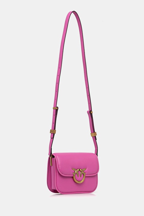 Pinko torebka skórzana kolor różowy 104297 A26L - zdjęcie produktu nr 2