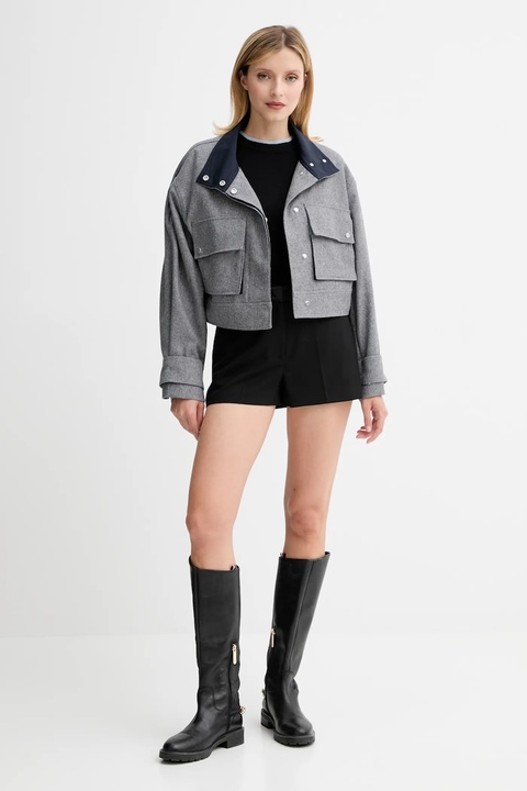 Twinset szorty z wełną damskie kolor czarny gładkie high waist 252TT2125 - zdjęcie produktu nr 2