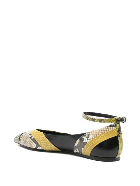 Marni snake-print ballet flats - Green - zdjęcie produktu nr 2