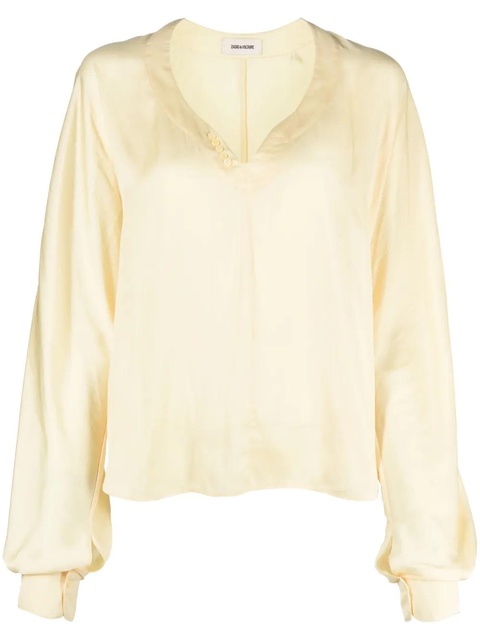 Zadig&Voltaire Tonastir satin-finish blouse - Yellow - zdjęcie produktu nr 1