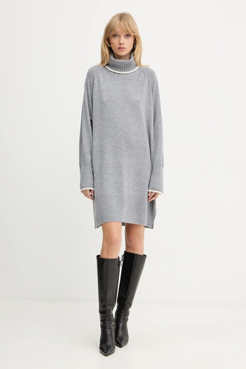 Pinko sukienka wełniana kolor szary mini oversize 105449 A2Q9 - zdjęcie produktu nr 2