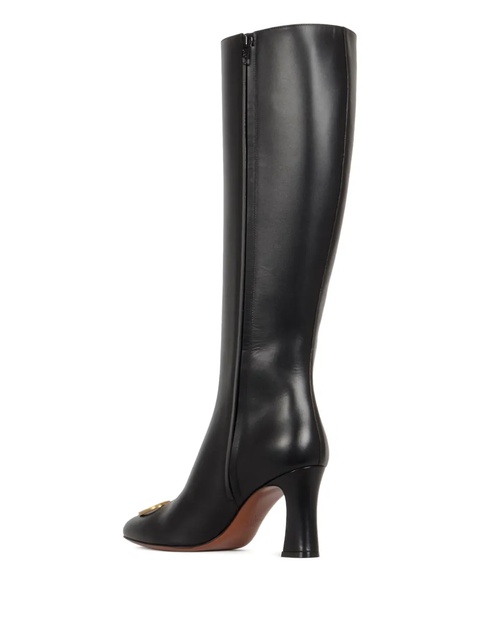 Valentino Garavani 90mm V-logo Signature leather boots - Black - zdjęcie produktu nr 2