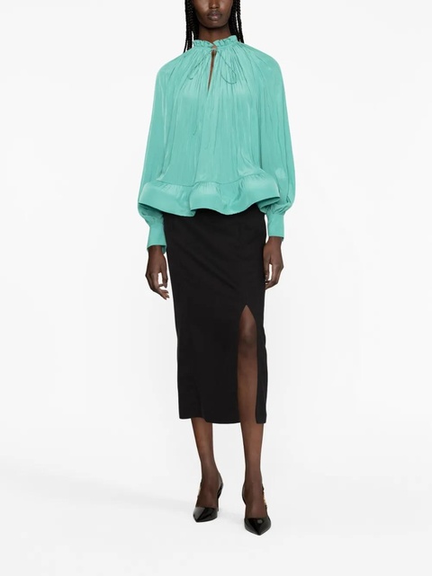 Lanvin ruffled gathered blouse - Green - zdjęcie produktu nr 1