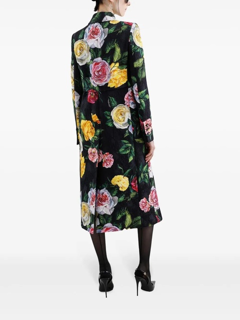 Dolce & Gabbana rose-print coat - Black - zdjęcie produktu nr 2