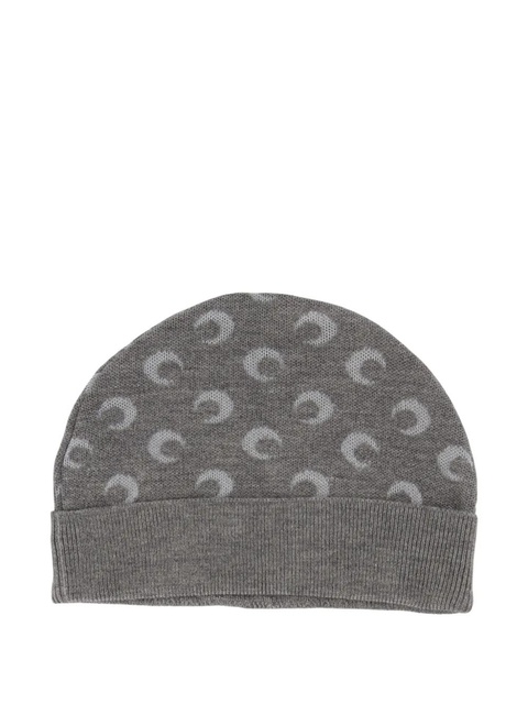 Marine Serre moon-print beanie hat - Grey - zdjęcie produktu nr 1