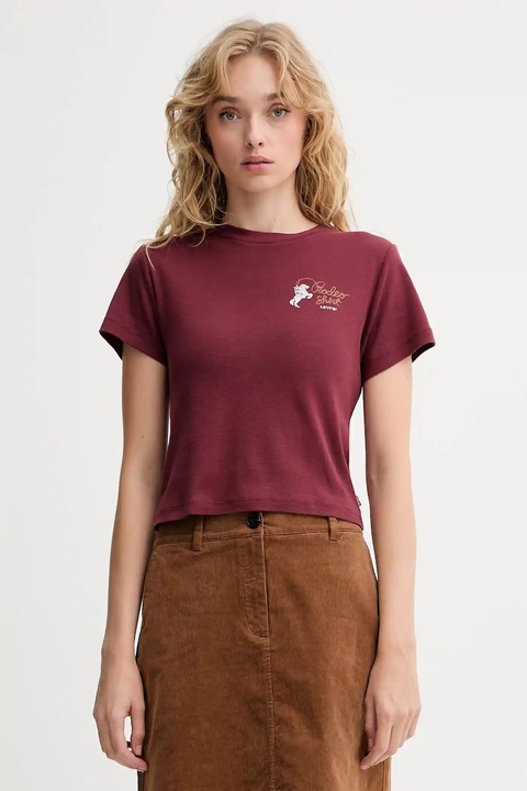 Levi's t-shirt bawełniany damski kolor bordowy A8798 - zdjęcie produktu nr 1
