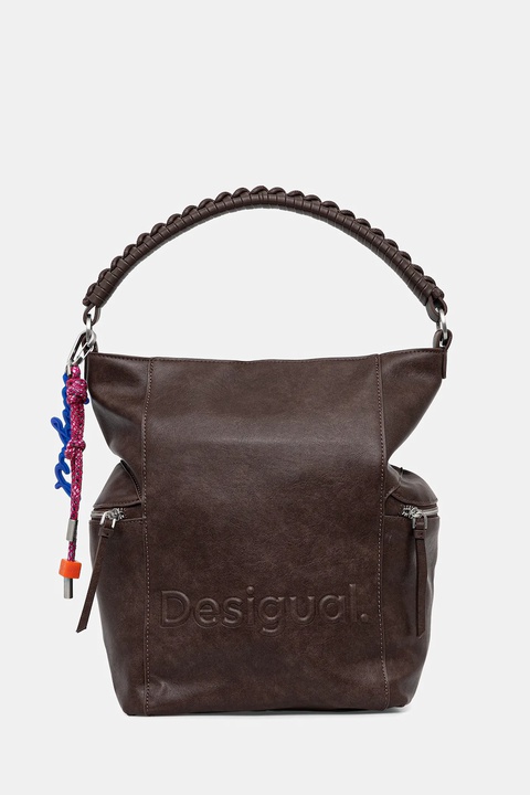 Desigual torebka HALF LOGO ARICA kolor brązowy 25WAKP29 - zdjęcie produktu nr 1