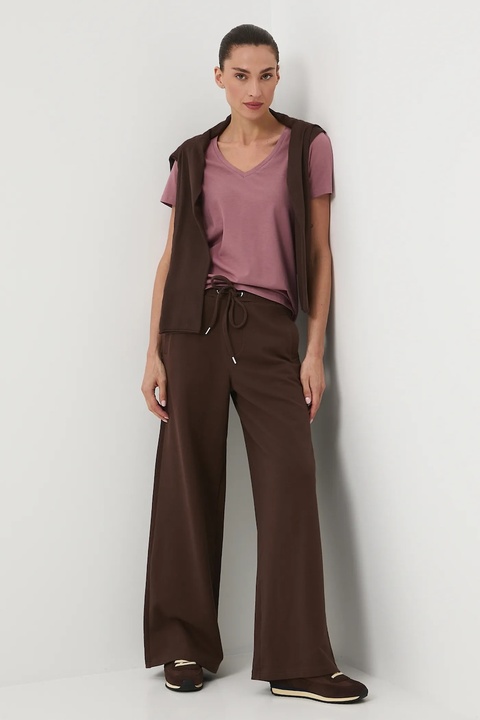 Medicine spodnie dresowe damskie kolor brązowy szerokie medium waist - zdjęcie produktu nr 1