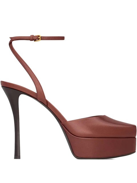 Saint Laurent 85mm La Scandale platform sandals - Brown - zdjęcie produktu nr 1
