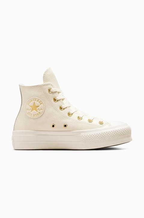 Converse trampki skórzane Chuck Taylor All Star Lift damskie kolor biały A12764C - zdjęcie produktu nr 1