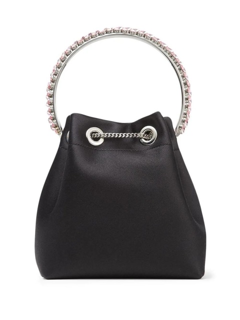Jimmy Choo Bon Bon crystal-embellished satin bag - Black - zdjęcie produktu nr 2