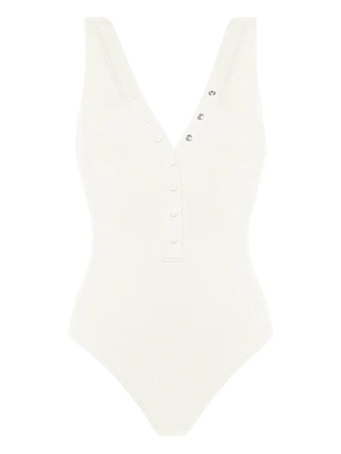 ERES Icône ribbed snap-detail swimsuit - White - zdjęcie produktu nr 1